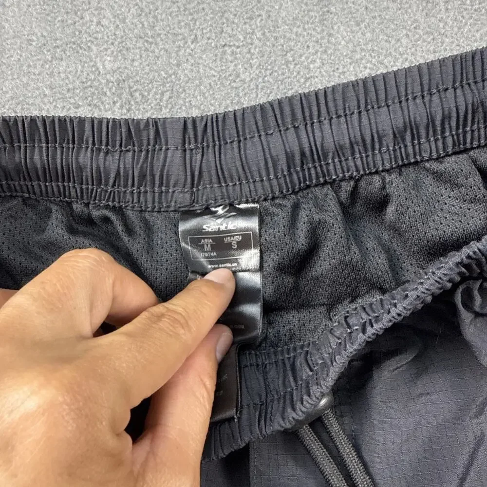 Santic Padded Shorts Mens Small Black Cycling MTB Mountain Bike Lined Cargo Zip